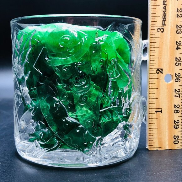 Vintage 1995 BATMAN FOREVER Movie The Riddler McDonalds 3D Glass Mug, DC Comics - Picture 10 of 10